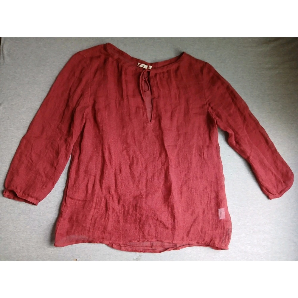 Eileen Fisher Top Small Linen Oversized Lagenlook Mature Capsule Office Gauze